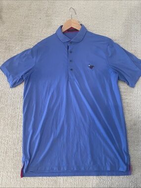 EUC Greyson L Men's Blue Polo Shirt with Embroidered Logo of Sleepy Hollow CC
